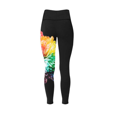 Women's High-Waisted Leggings (Model L36) - Roses