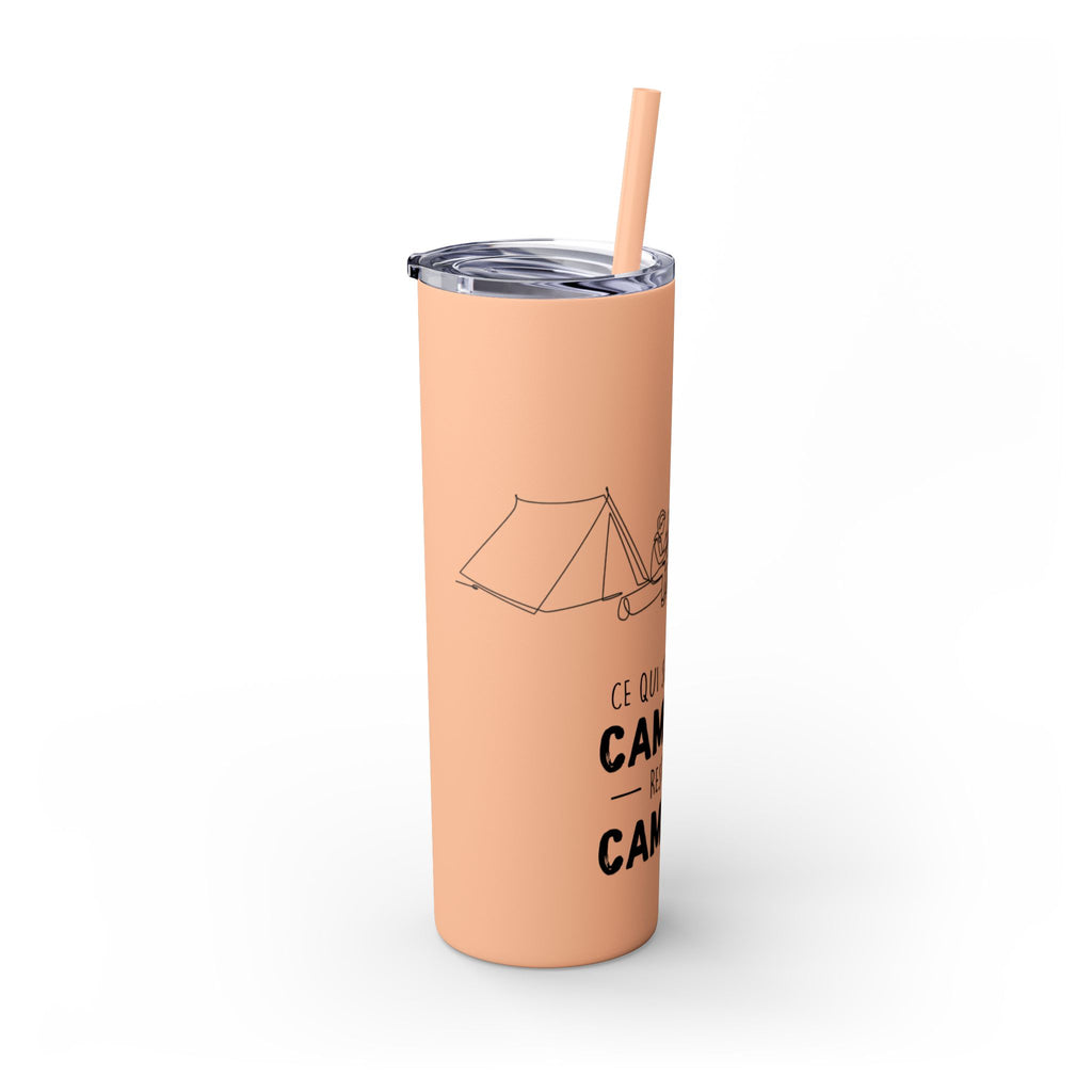 Camping Skinny Tumbler with Straw - 20oz Adventure Travel Mug for Outdoor Lovers