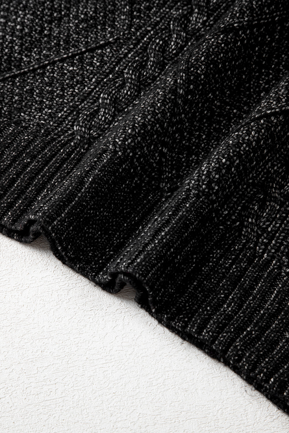 Coffee Twist Cable Knit Drop Shoulder Loose Fit Sweater Dress - Roses