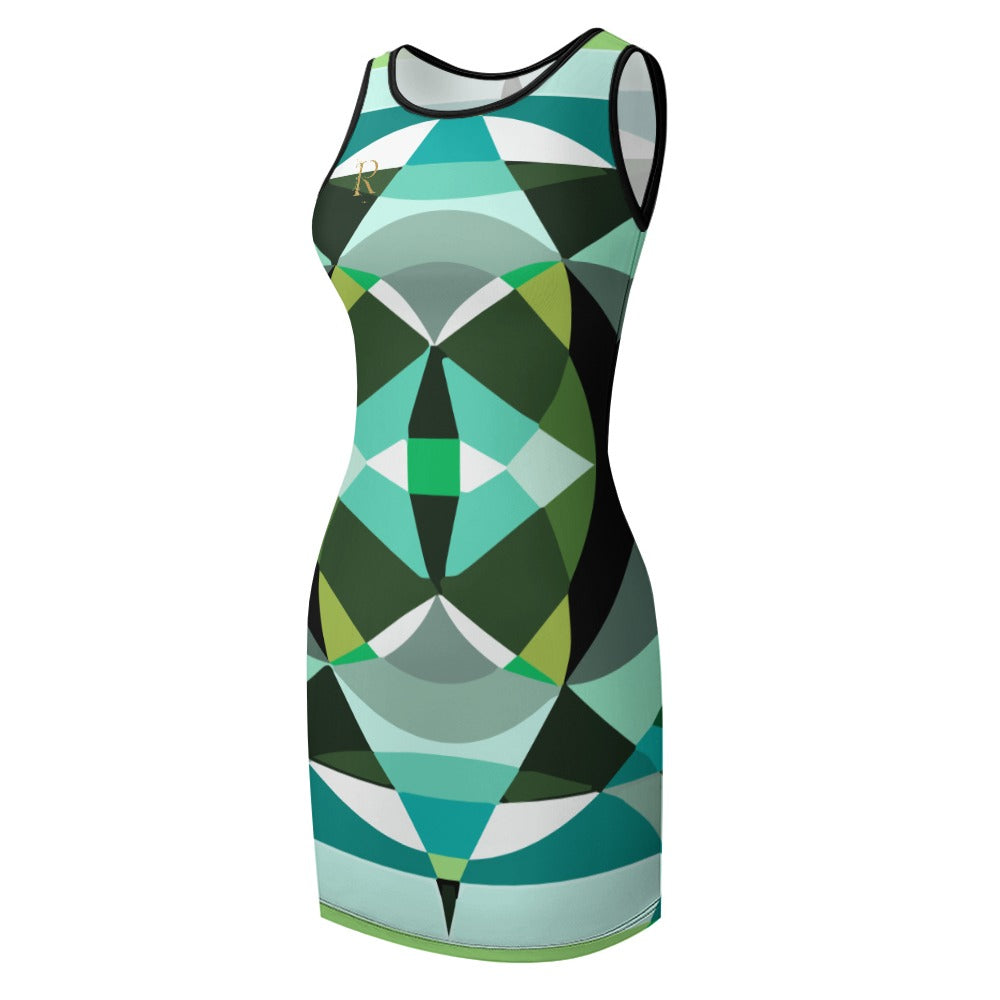 Temperament Slim Fit Sleeveless Tank Dress - Roses