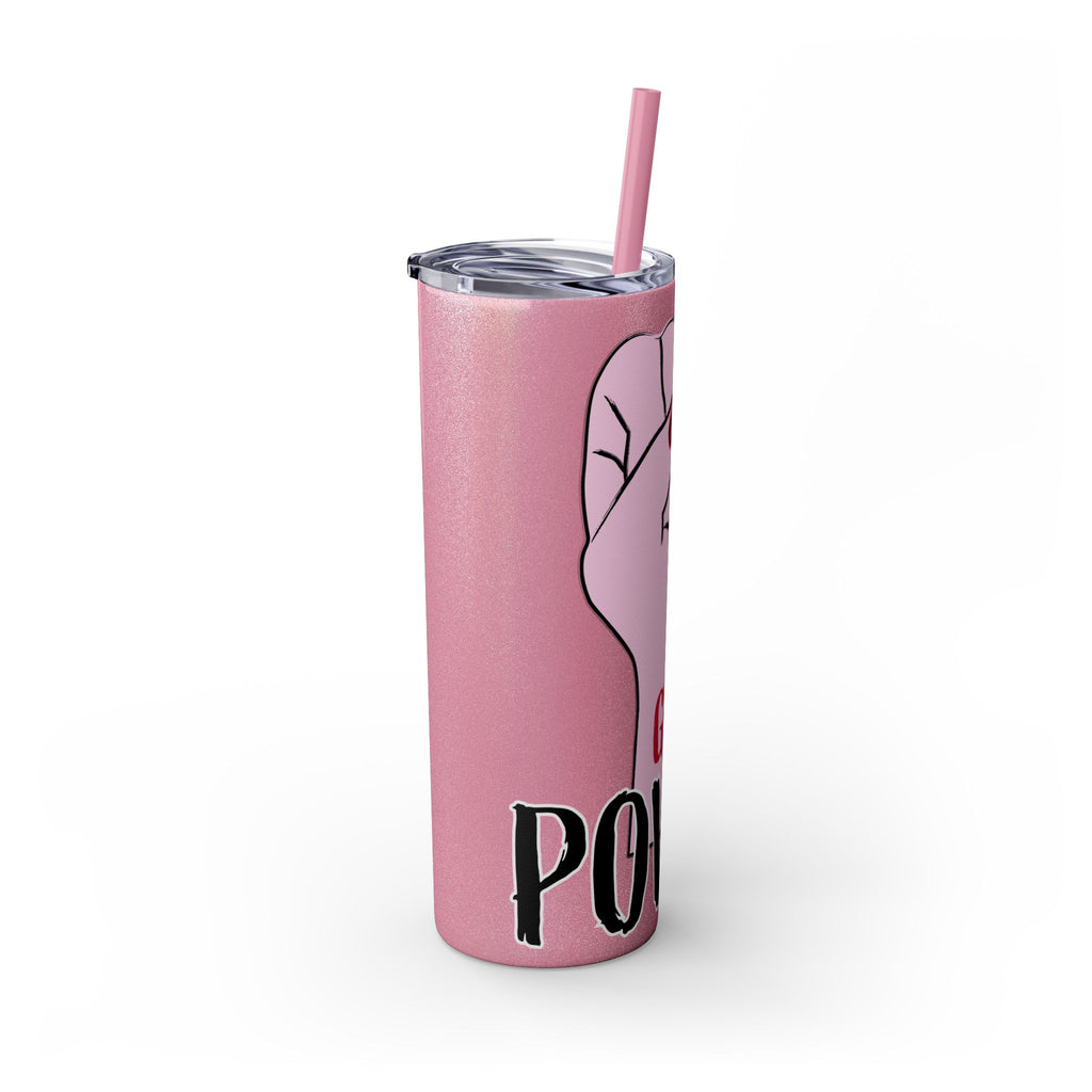 Empowered Girl Power Skinny Tumbler with Straw, 20oz