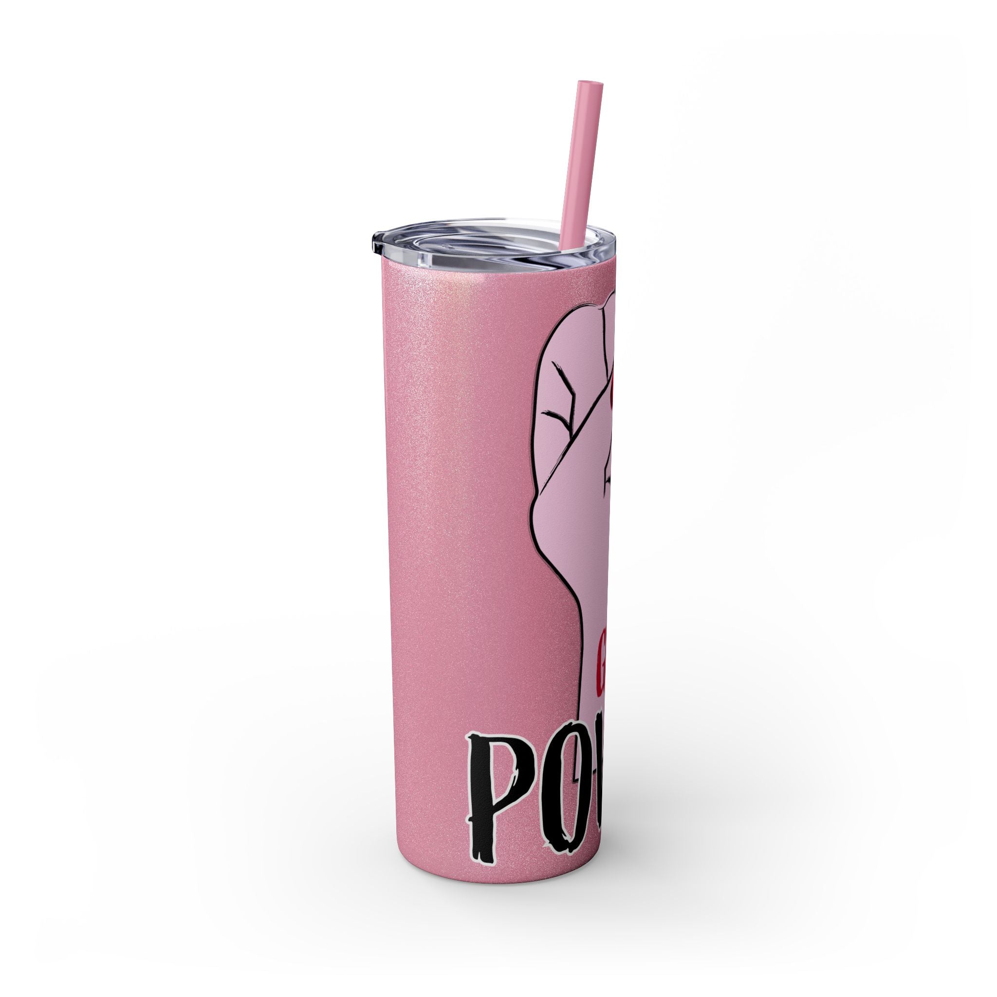 Empowered Girl Power Skinny Tumbler with Straw, 20oz