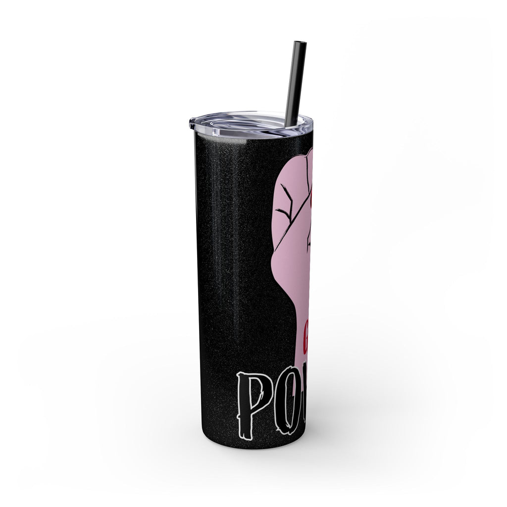 Empowered Girl Power Skinny Tumbler with Straw, 20oz
