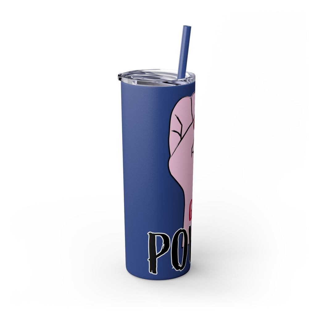 Empowered Girl Power Skinny Tumbler with Straw, 20oz