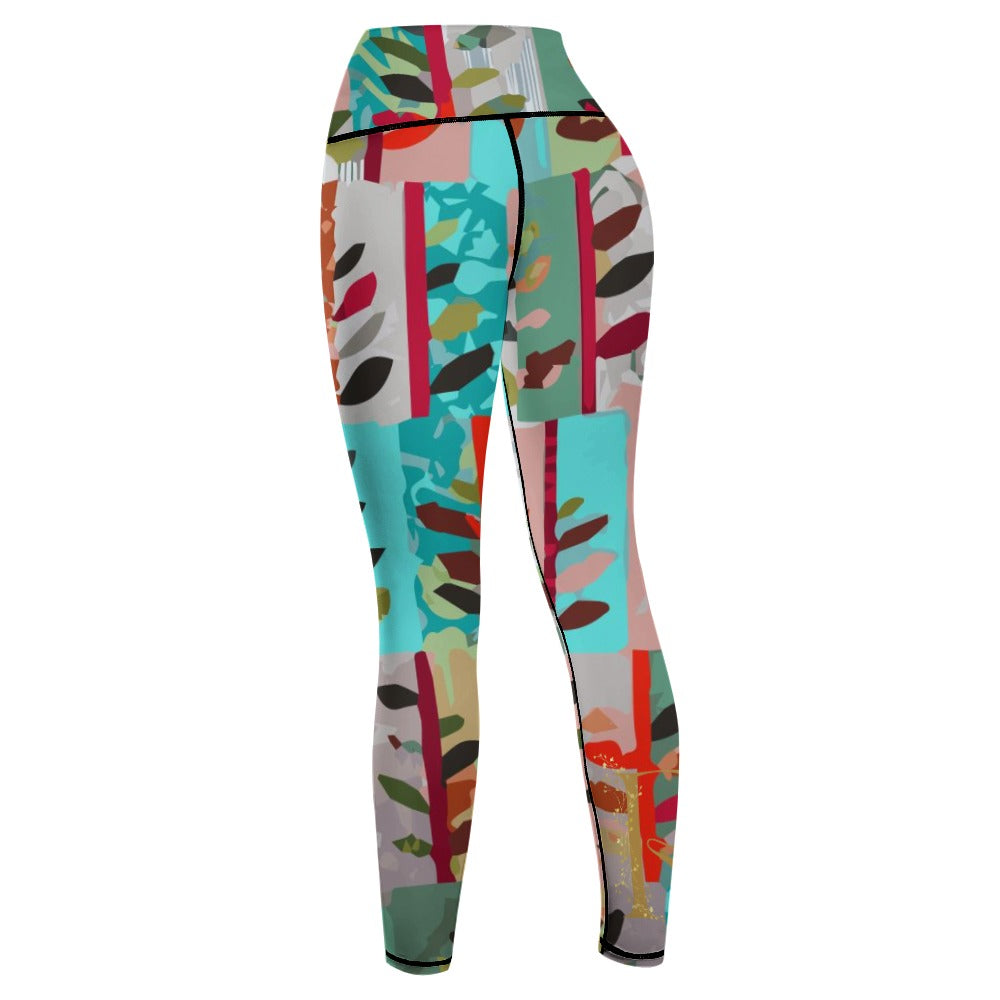 legging pour femme de yoga - Roses