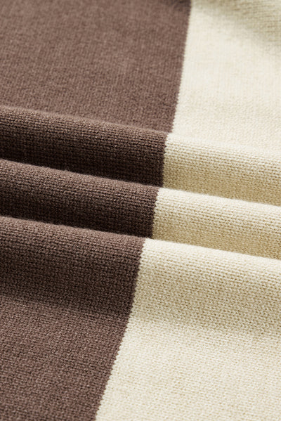 Black Colorblock Crew Neck Drop Shoulder Sweater - Roses