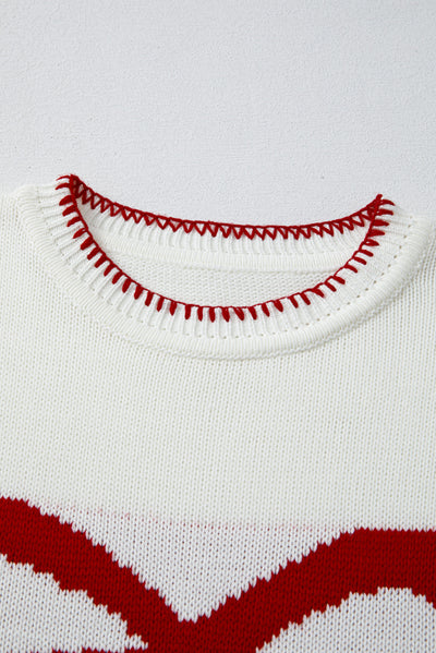 White Sweet Bow Long Sleeve Knit Sweater