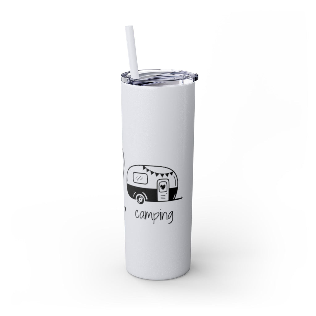Peace & Love Skinny Tumbler with Straw, 20oz - Stylish Travel Mug for Water, Juice, and Smoothies