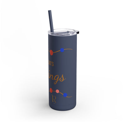 Personalized Season's Greetings Tumbler - 20oz Skinny Matte Drinkware - Roses