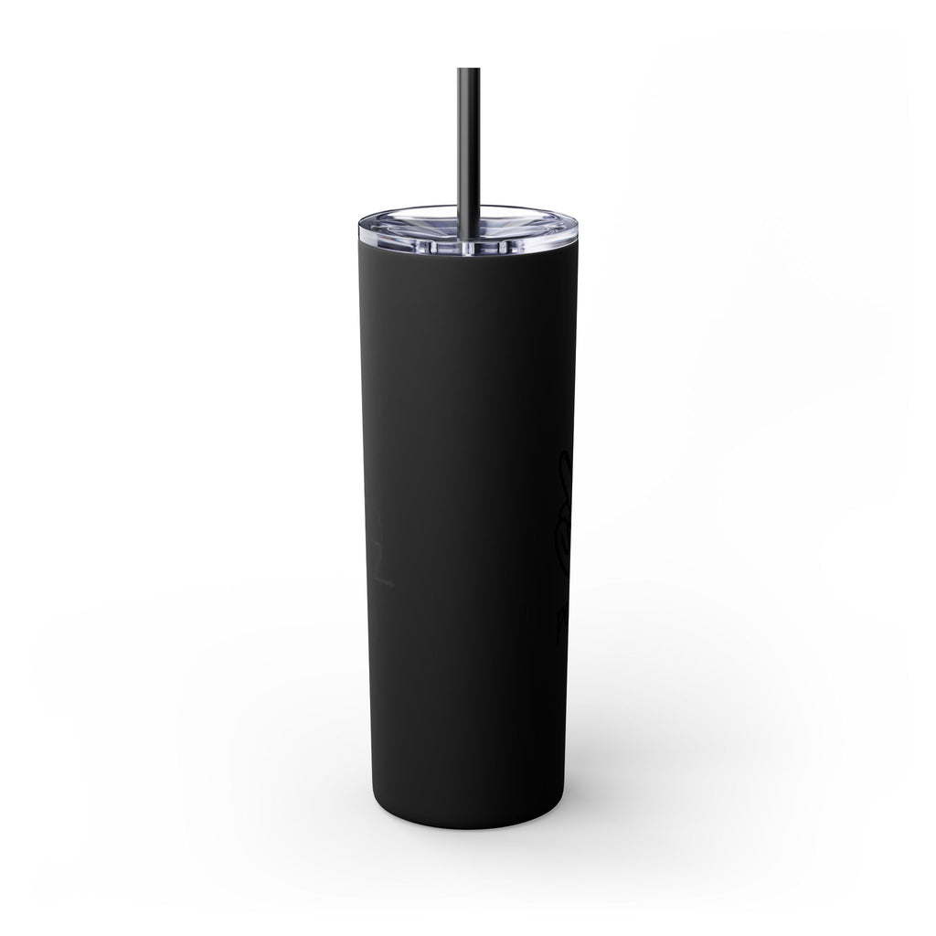 Peace & Love Skinny Tumbler with Straw, 20oz - Stylish Travel Mug for Water, Juice, and Smoothies