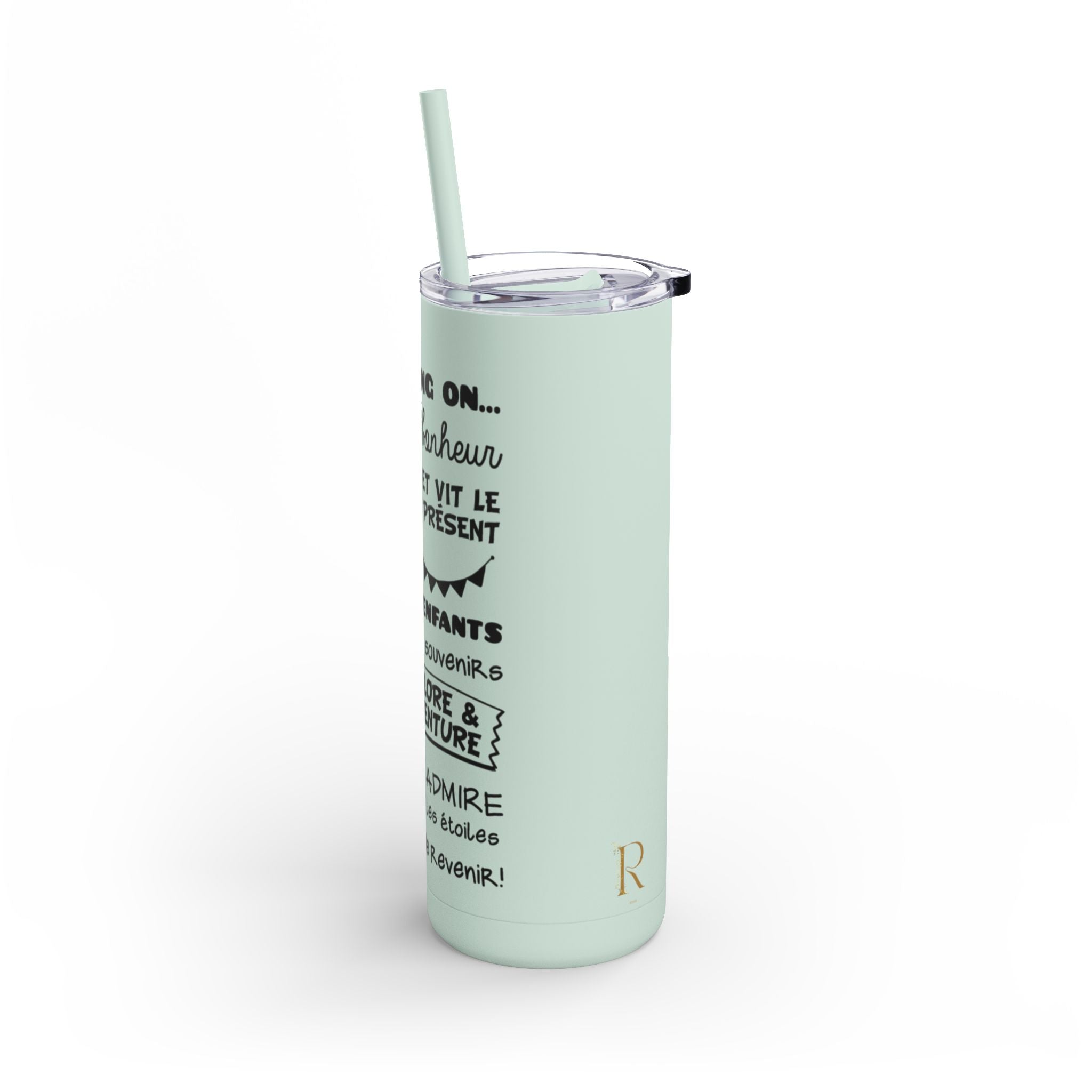 Outdoor Adventure Tumbler - 20oz Skinny Matte Drinkware with Inspirational Quotes - Roses