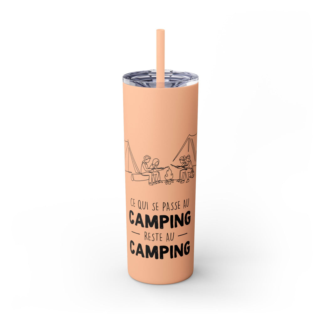 Camping Skinny Tumbler with Straw - 20oz Adventure Travel Mug for Outdoor Lovers - Roses