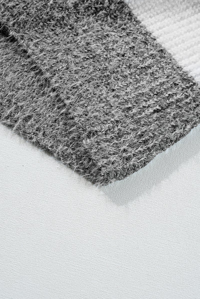 Robe pull grise à rayures