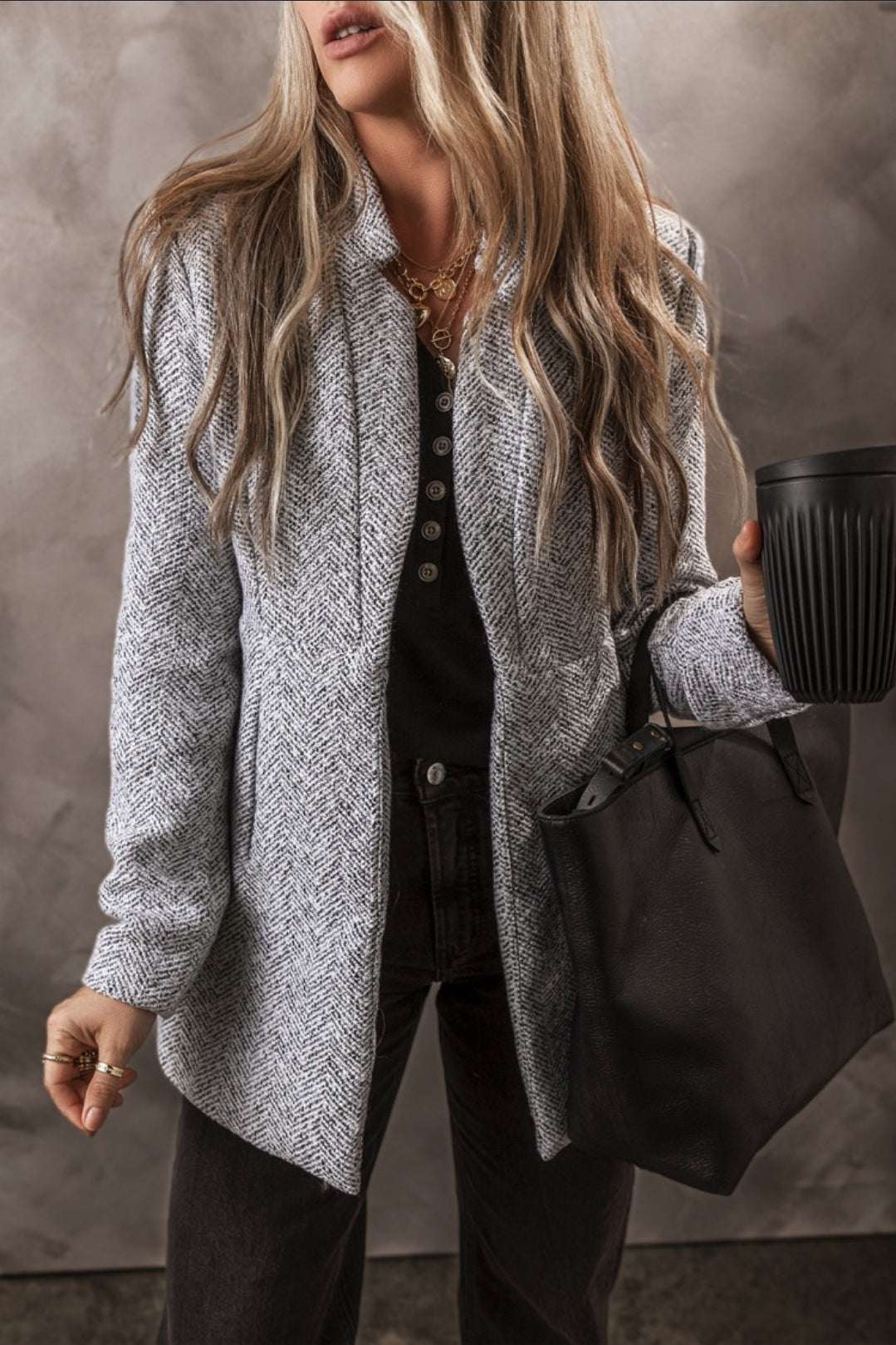 Veston gris - Roses