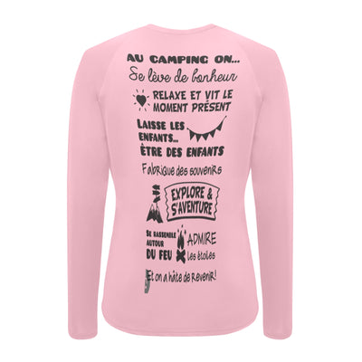 chandail UV camping 4 femme - Roses