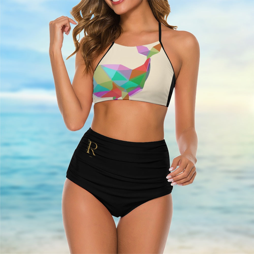 Two Piece Bikini Swimsuit - Roses