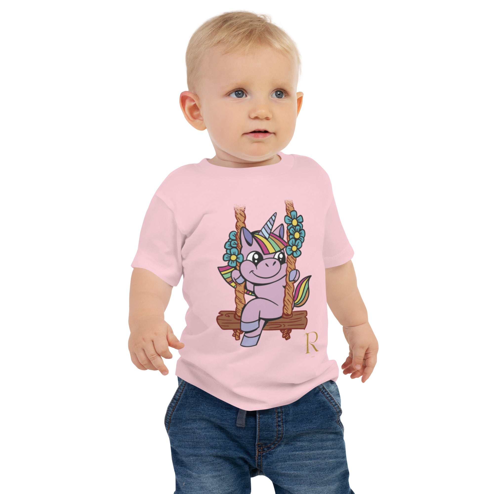 T-shirt à Manches Courtes en Jersey pour Bébé - Roses