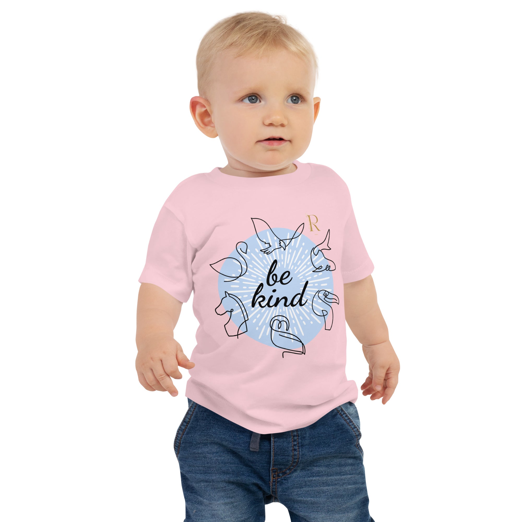 T-shirt à Manches Courtes en Jersey pour Bébé - Roses