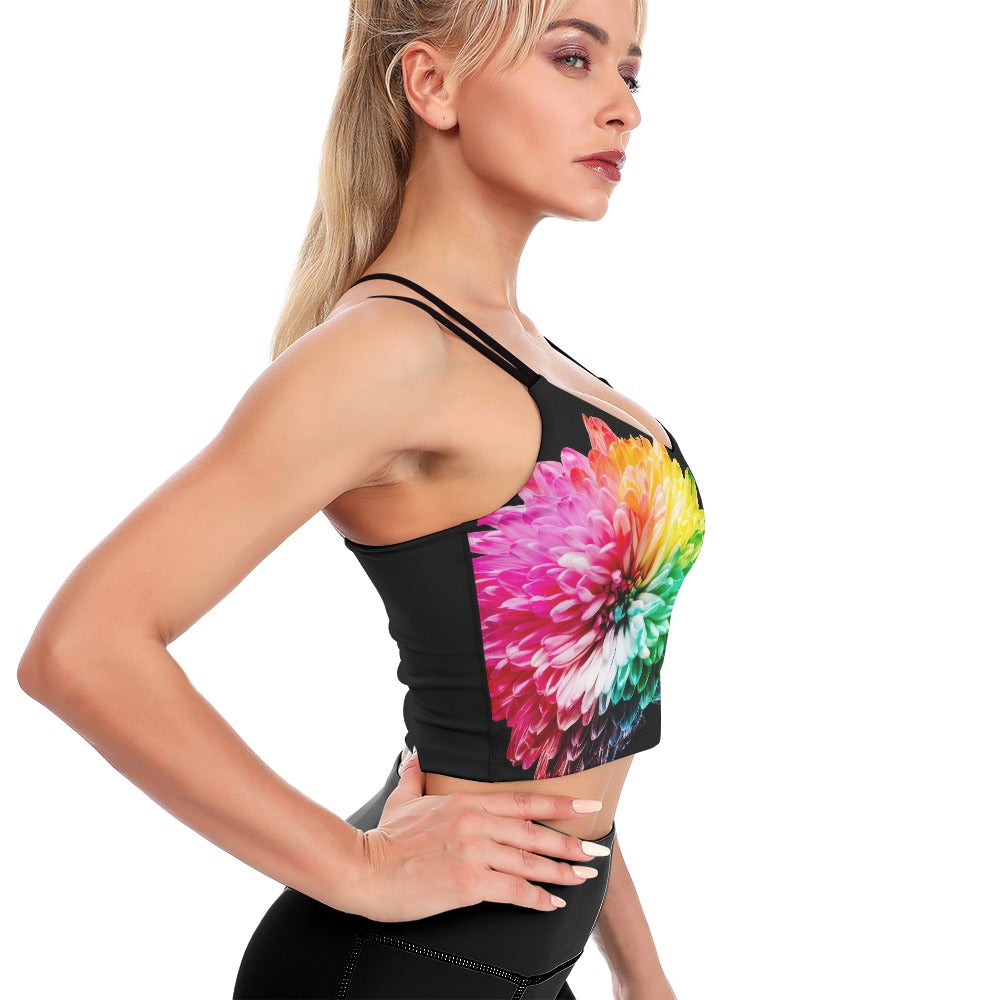 Cute Cropped Yoga Tops for Women - Roses