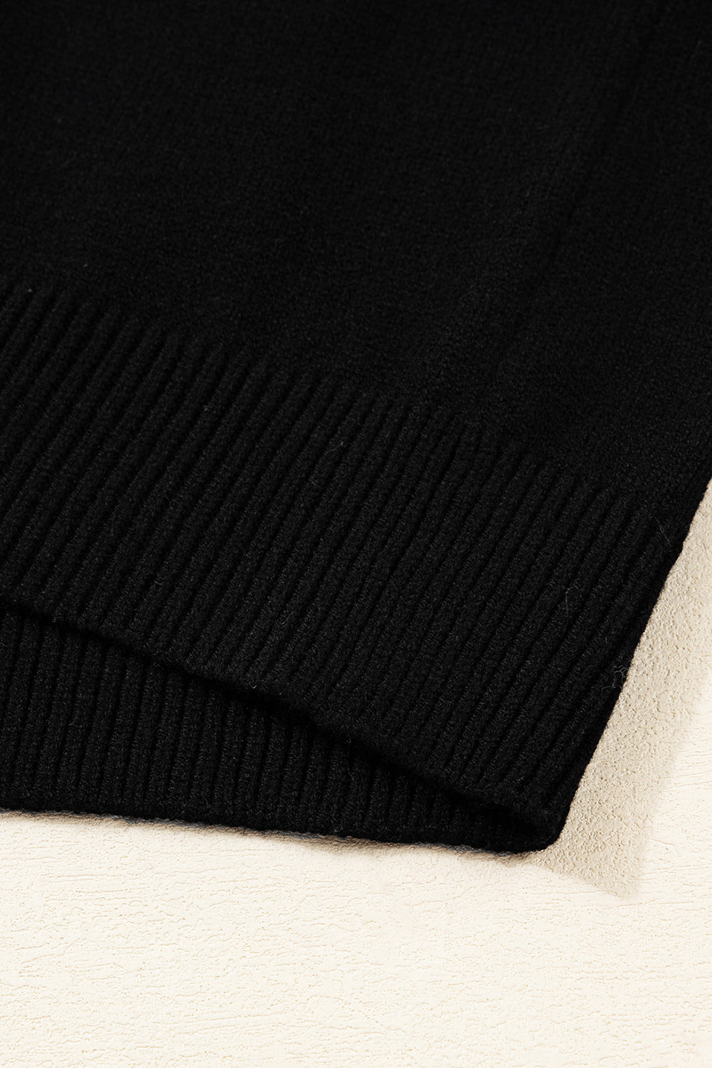 Black Colorblock Crew Neck Drop Shoulder Sweater - Roses