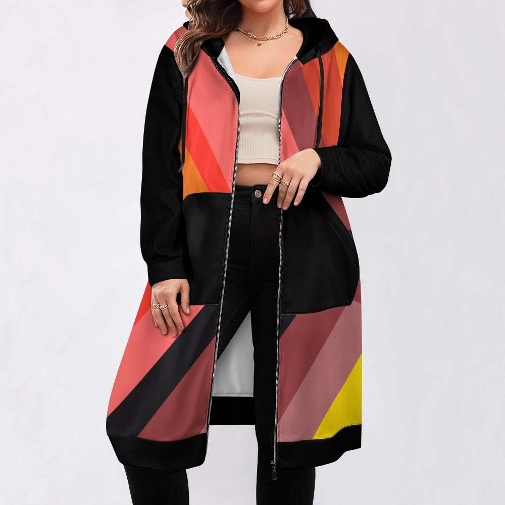 Women's full print long Hoodie - Roses