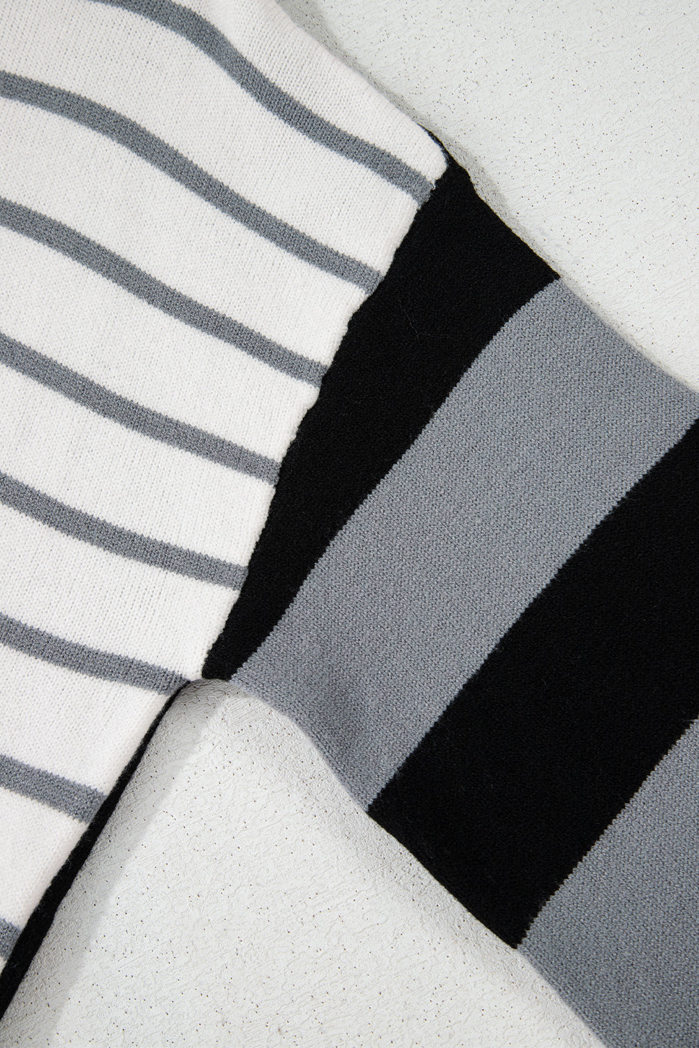 Orange Striped Colorblock Pullover Sweater - Roses