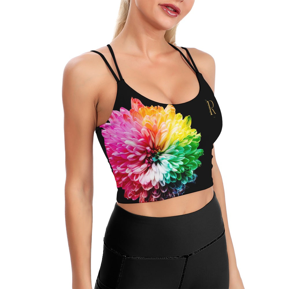 Cute Cropped Yoga Tops for Women - Roses