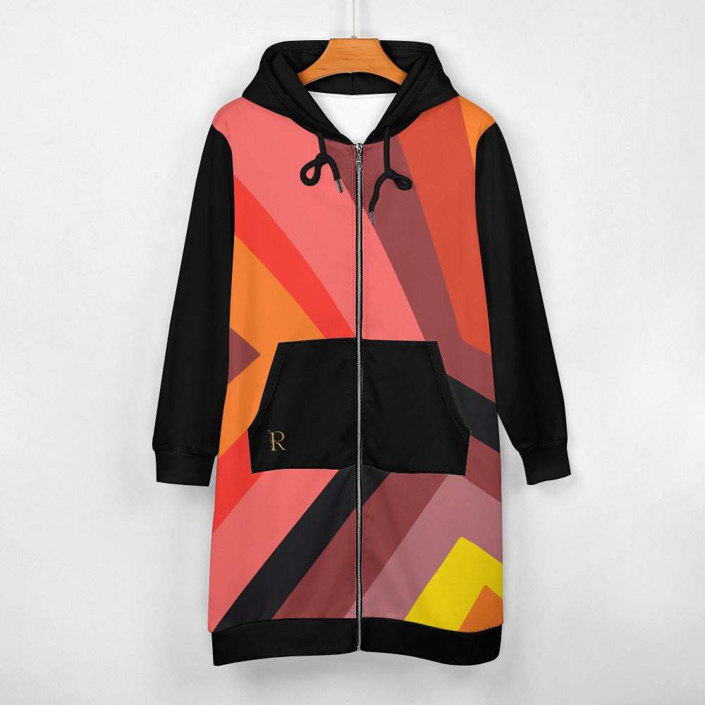 Women's full print long Hoodie - Roses