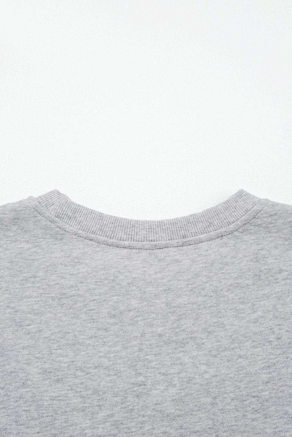 Sweat-shirt de cou rond à manche de gris gris clair