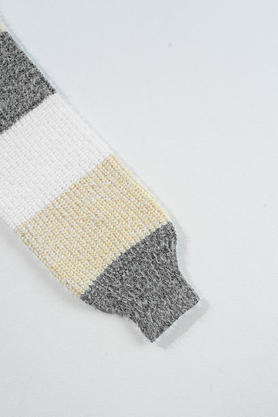 Robe pull grise à rayures