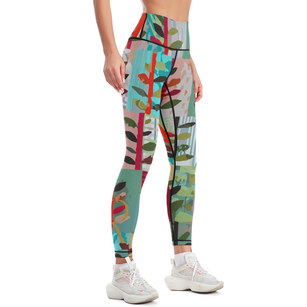 legging pour femme de yoga - Roses