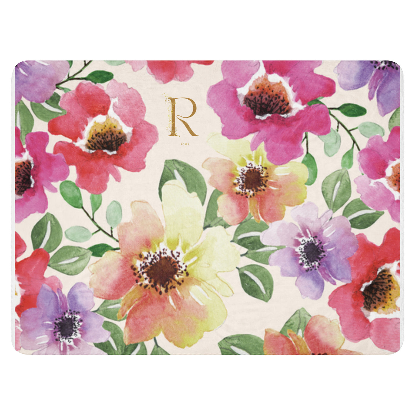 Couverture en Sherpa - Roses