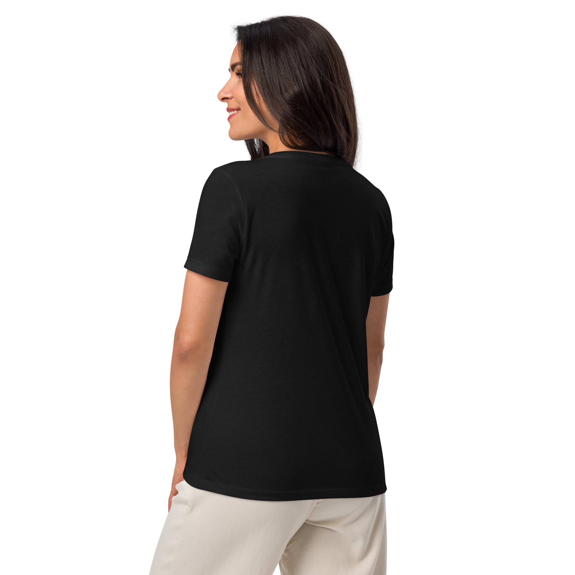 t shirt v neck femme - Roses
