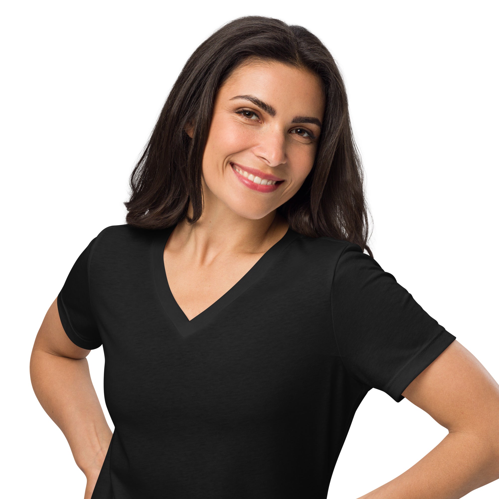 t shirt v neck femme - Roses